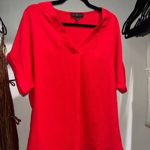 Fred David Vivid Red Blouse